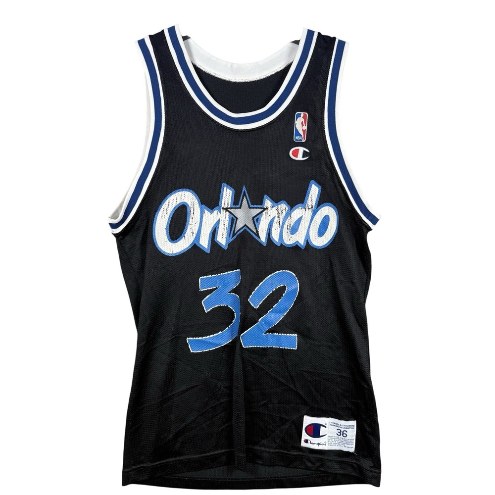 Champion NBA Orlando Magic Shaquille Oneal Jersey Size 36 Black Vintage 90s Y2K